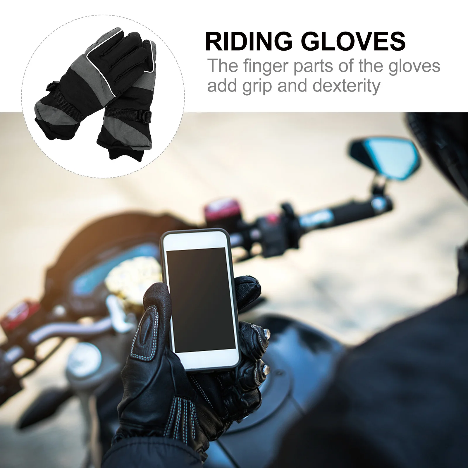 

1Pair Wind-Proof Winter Gloves Anti-Slip Thermal Cycling Gloves for Outdoor Sports Waterproof Design with Retention Button