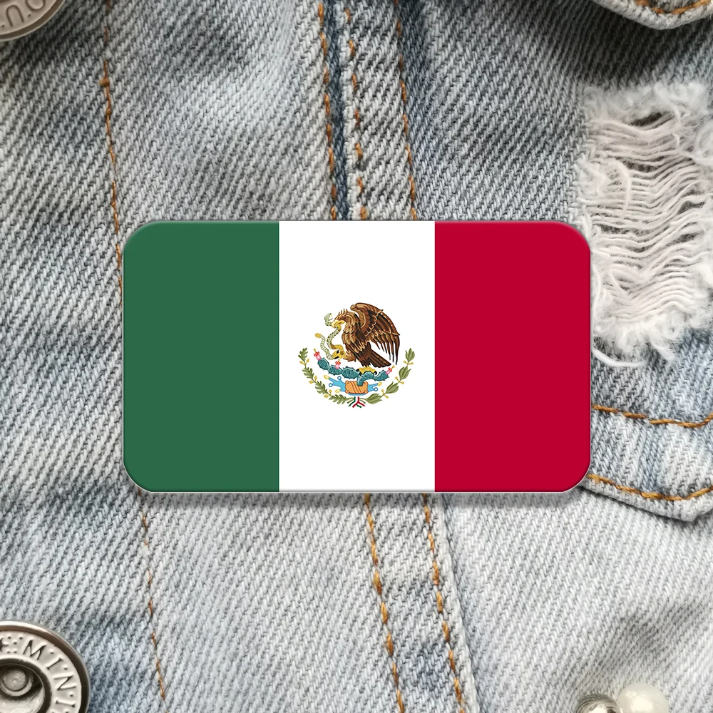 Mexico Flag Pins acrylic Brooch Gift unisex design Suit Collar backpack accessory view 3