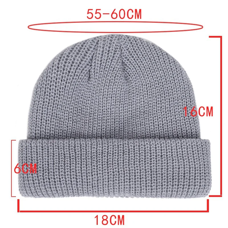 Gorro de melón de invierno para hombre, gorro de lana tejido, gorro de esquí de Color sólido para hombres y mujeres, accesorios de moda de otoño