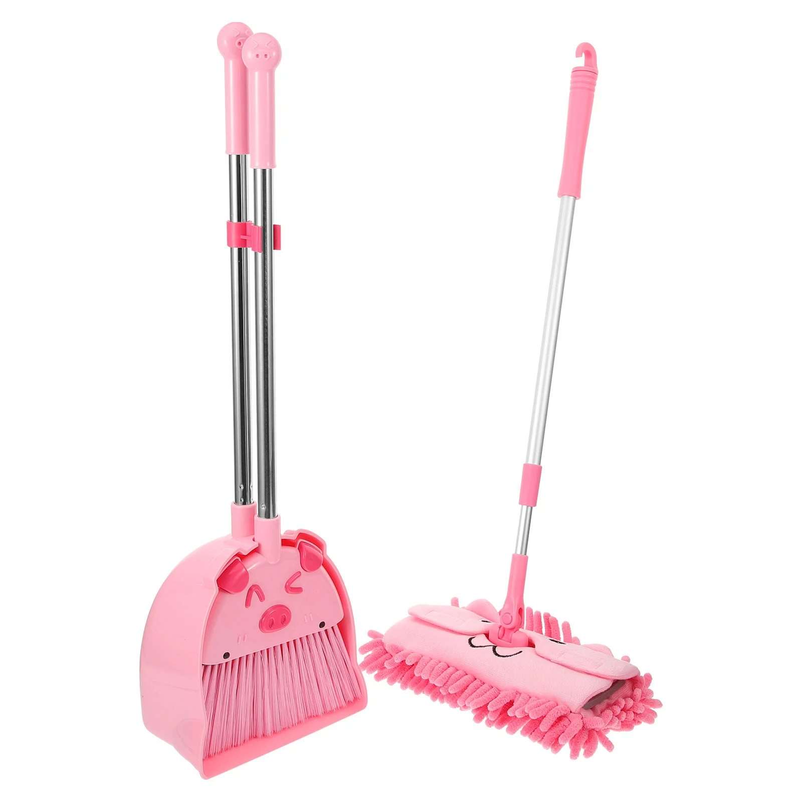 Children's Broom and Dustpan Standing Mini Brush Mop Mops Small Home Kid's Toddler Piggy