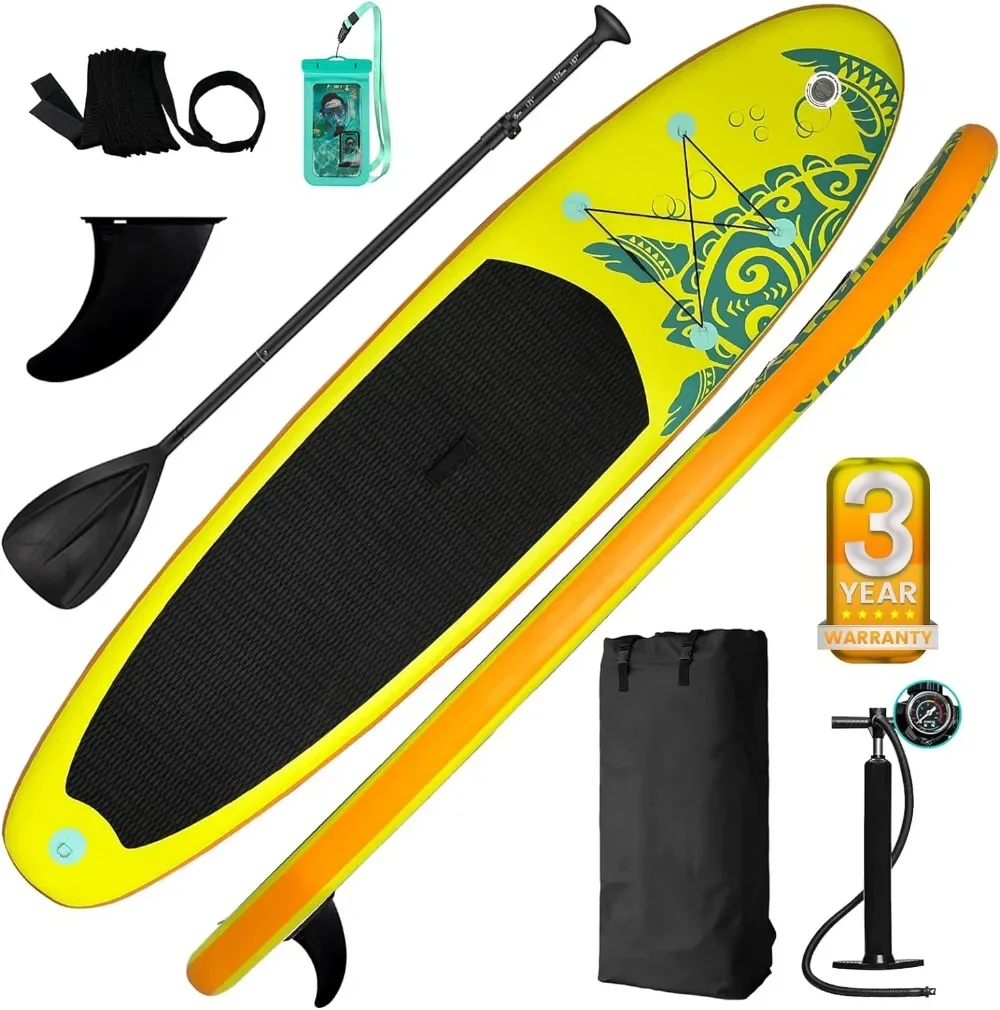 Tabla de Paddle SUP inflable con juego completo de accesorios, adecuada para Surf, pesca, Yoga, 3 años