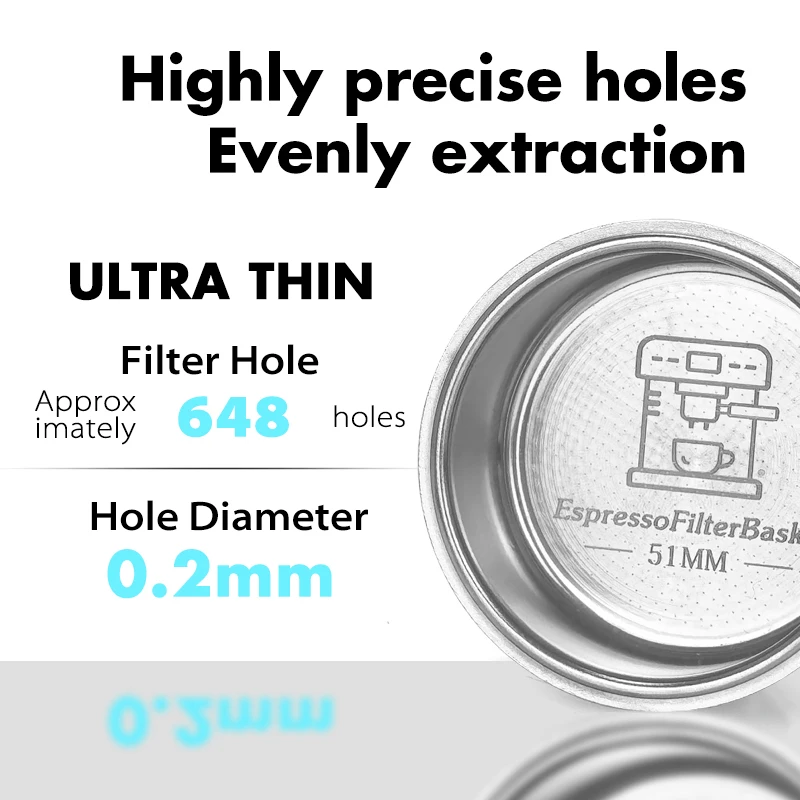 AliKisscafe 51mm Coffee Bottomless Portafilter Delonghi Dedica EC680 La Specialista Homix H11 Espresso Accessories Barista Tools