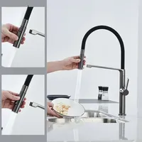 Luxury Zinc Alloy Pull Out Kitchen Faucet Multifunctional Stream Sprayer 360 Degree Rotatable Magnetic Sink Mixer Tap With Hose