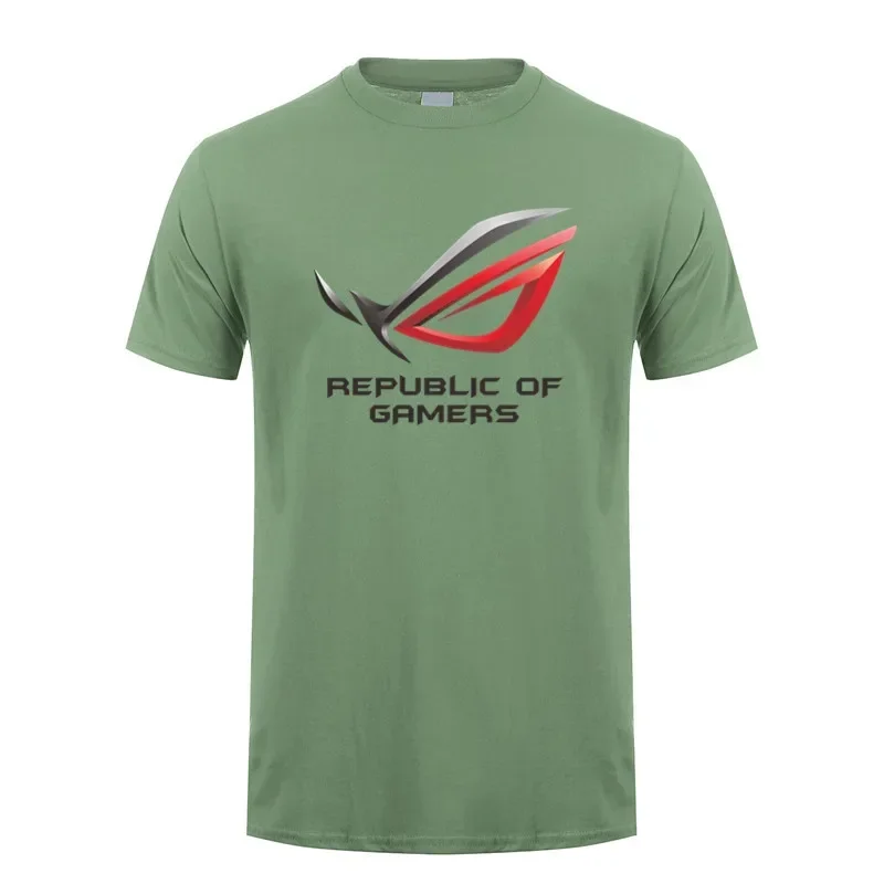 ROG Republic Of Gamers T Shirt Unisex Casual Short Sleeve Mans Cool Cotton Tshirt Tops Tees