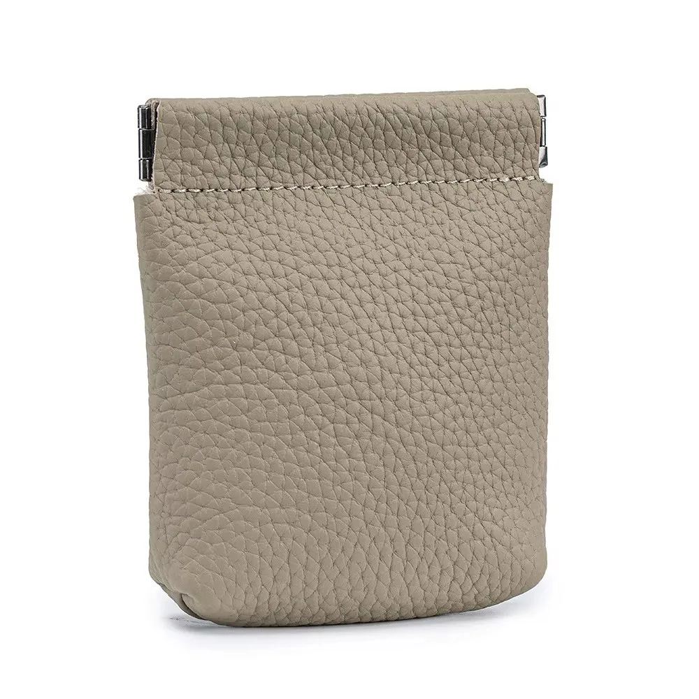 Lady Small Bag Woman Coin Wallet Lipstick Bag Women's Mini Bag Lychee Pattern Cowhide Coin Purse Automatic Closure Storage Bag