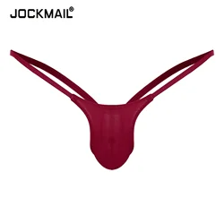 Jockmail Mens Sexy Thong Gay Panties Ice Underwear Open Back Underwear Men Seamless Underpants Male G String