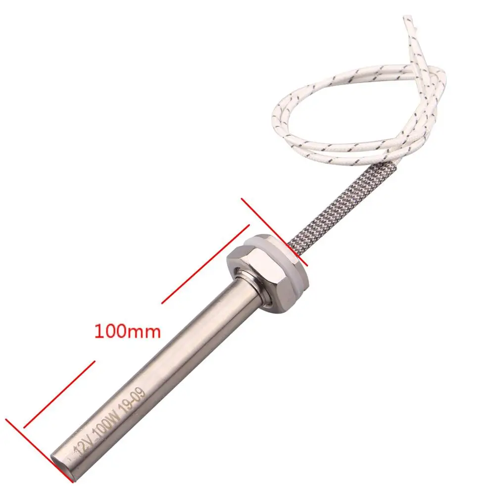 DERNORD 12V 온수기 요소 24V 침수 카트리지 가열 요소 M16 스레드 스테인레스 스틸 304 50W/100W/150W/200W/300W