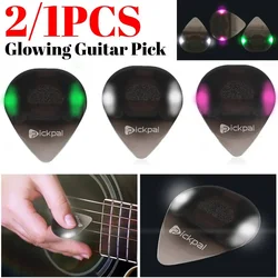 2/1PCS Glowing Guitar Picks Non-slip Guitar Pick Jazz Plectrum LED Light For Electric Acoustic Guitar Bass Folk Color Bling Pick