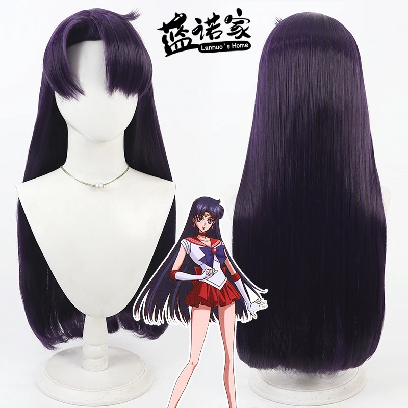 

Аниме Hino Rei Cos, парик для косплея, Хэллоуин, карнавал, вечерние реквизит, синтетические волосы, термостойкое волокно + шапочка для парика