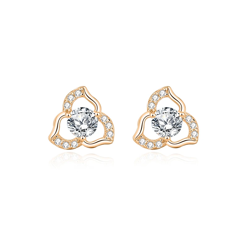 925 Sterling Silver Clover Earrings Temperament Korean Style Personalized Casual Creative ins Flower Jewelry Gift For Women