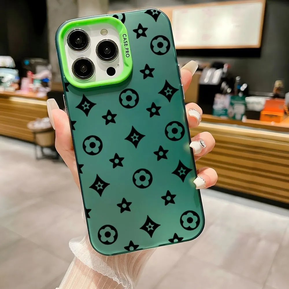 Luxury Retro Classic Monogram Soft Silicone Phone Case for IPhone 11 12 14 13 15 Pro Max 7 8 Plus X XR XSMax Fall Resistant Dirt