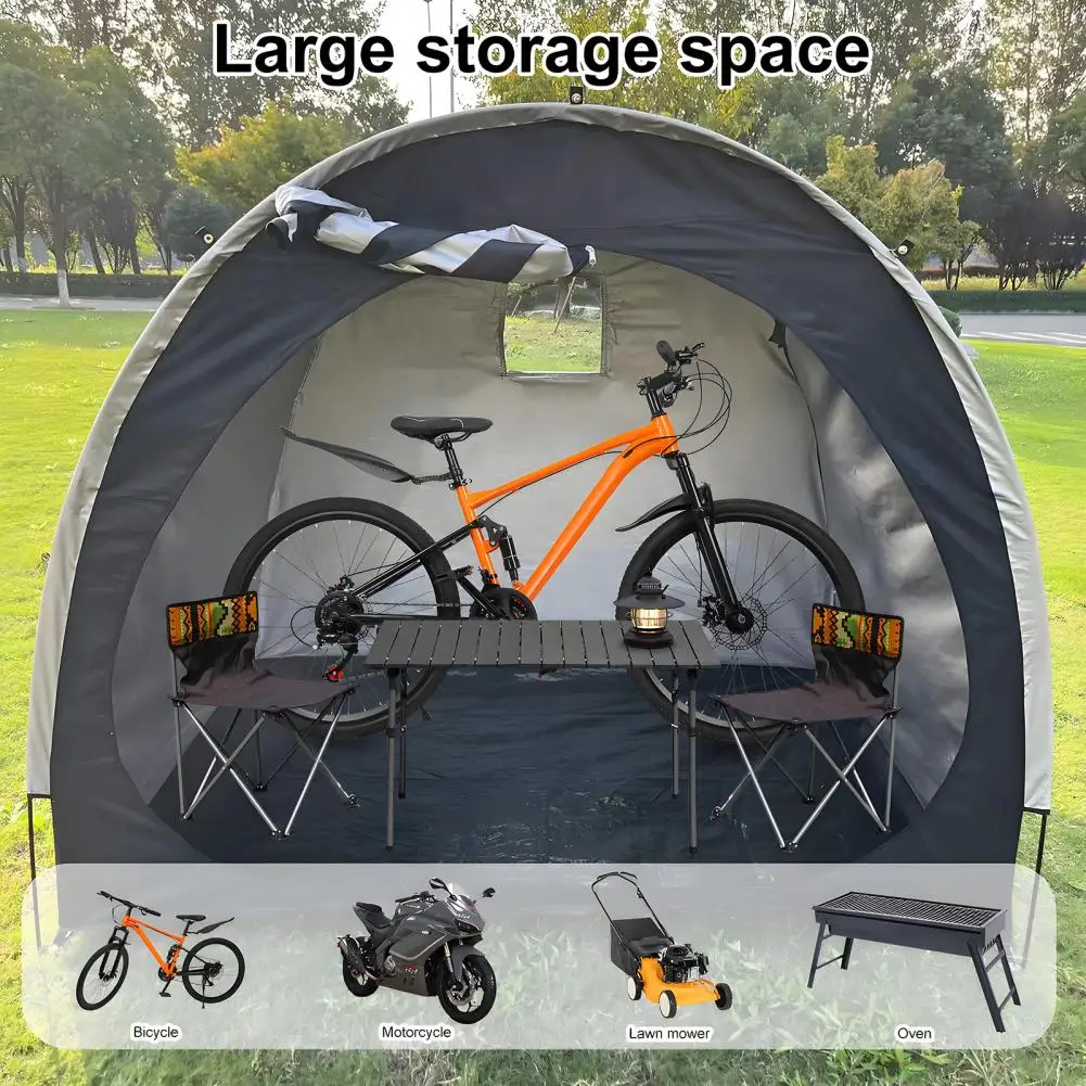 Outdoor Bicycle Storage Tent Accommodate 2-4 Bicycles, Sun Protection Waterproof Anti-UV Bike Protective Canopy