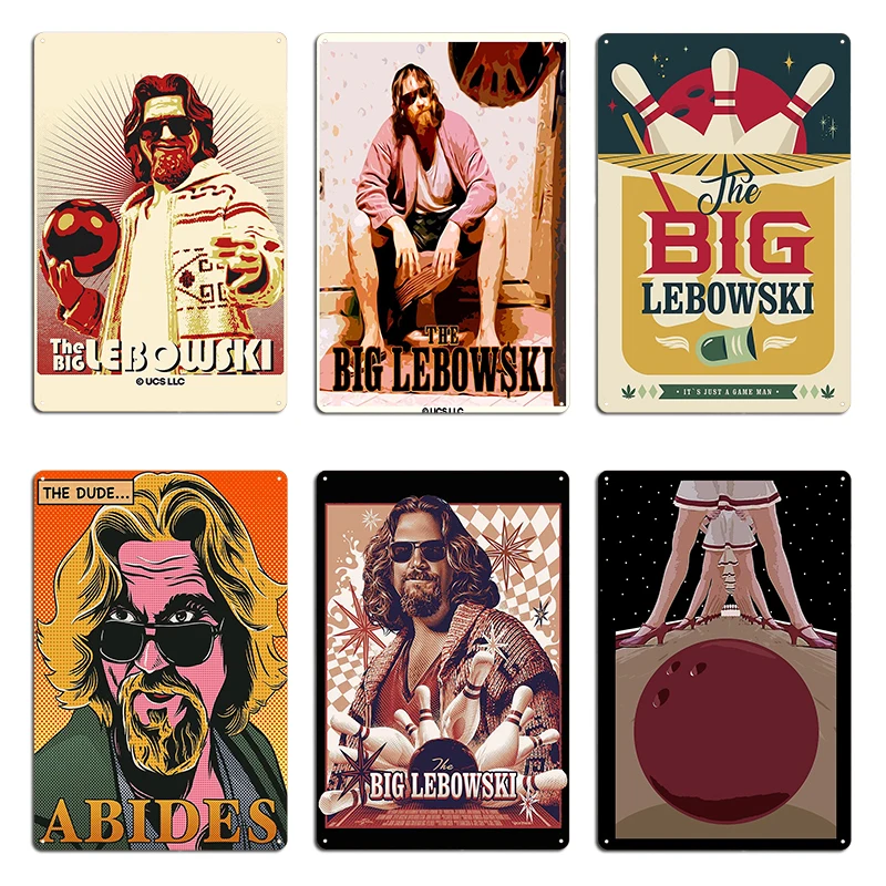 The Big Lebowski retro poster. Birthday party gifts Officially licensed merch Metal Wall Wall Decor printed Club Tin Sign Poster