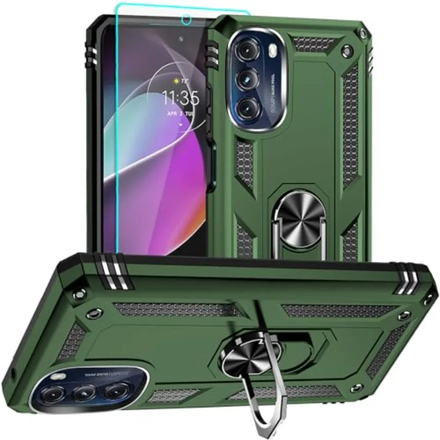 

for Moto G 5G 2022 Case, Motorola Moto G 5G Case with HD Screen Protector, [Military Grade 16ft. Drop Tested] Ring Shockproof P