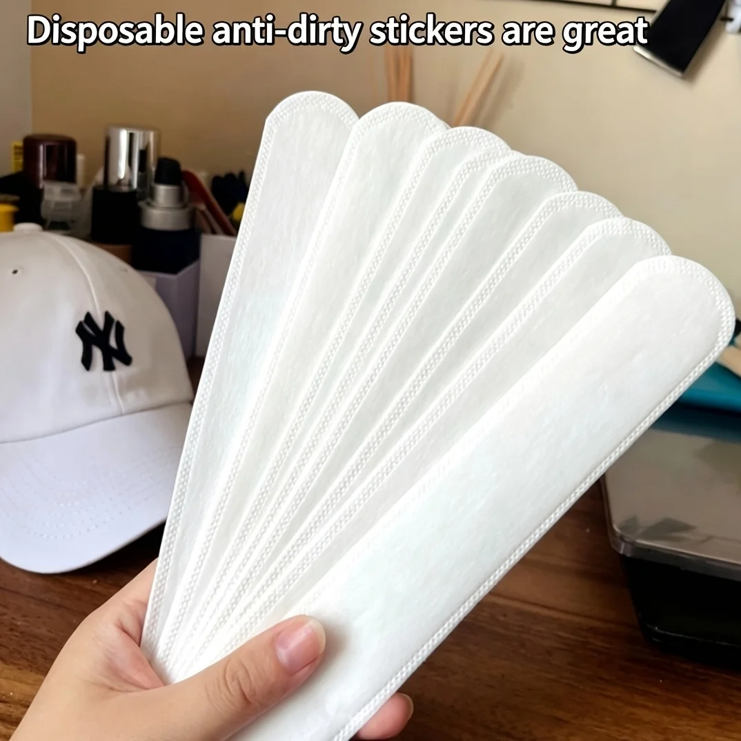 10/50/100PCS Hat Sweat Absorber Stickers Summer Cap Liner Bands Sweatband Visor Hats Size Reducer Adhesive Sweat Absorbing Pads
