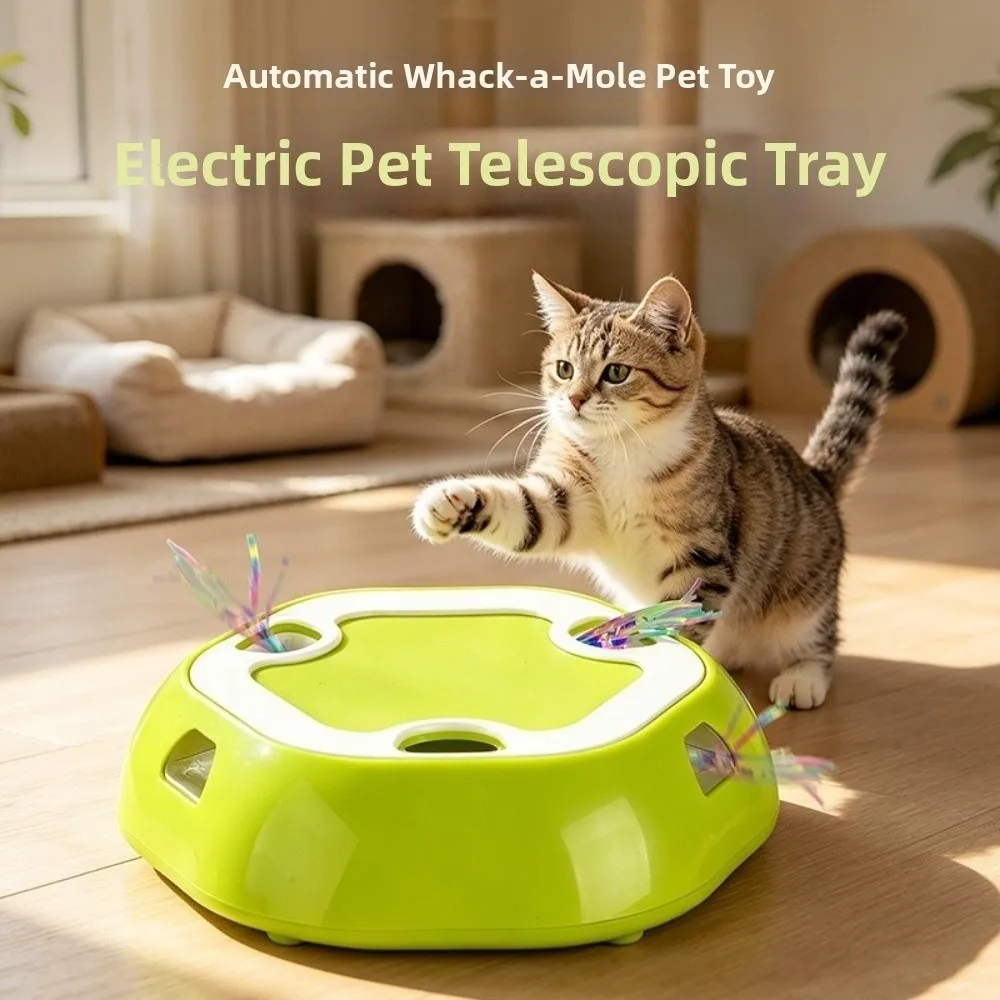 Smart Electric Pet Telescopic Disc Cat Multi Hole Whack-A-Mole Motion Activated Cat Self Pleasure Teasing Cat Interactive Cat