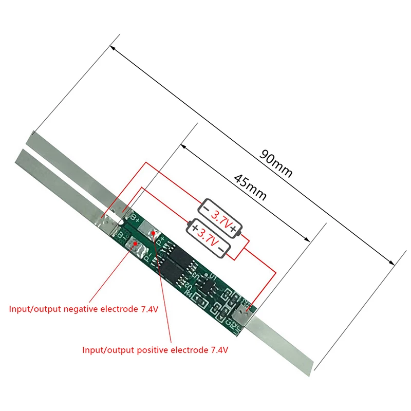 5Pcs 2S 7.4V 2A 3A 4.5A 6A 7.5A 9A BMS Li-ion Battery Protection Board For 18650 Li-ion Lithium Lipo Battery Cell Accessories