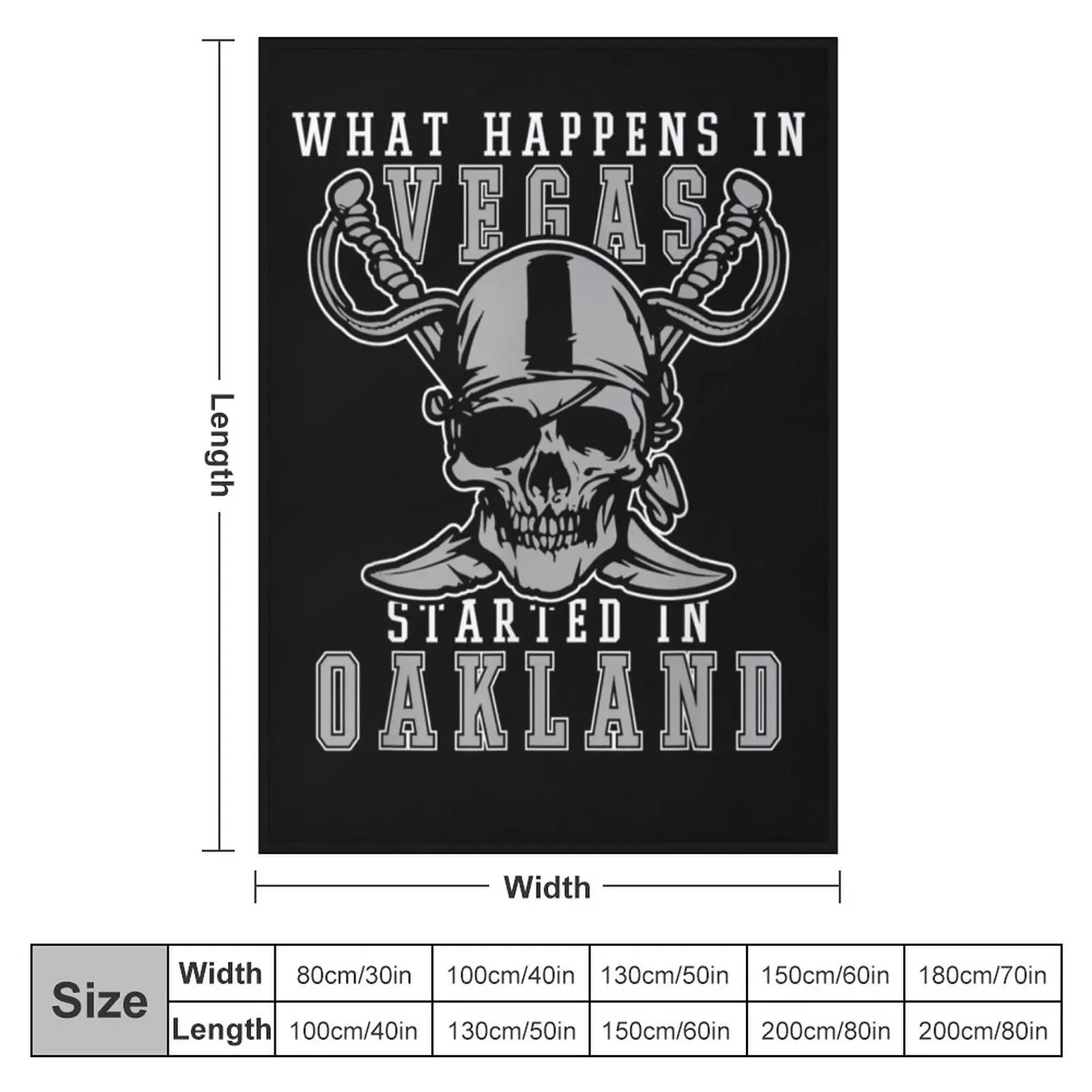 What Happens In Vegas Started In Oakland Football Raider T-Shirt Throw Blanket Kid'S Blanket Luxury Brand Blanket