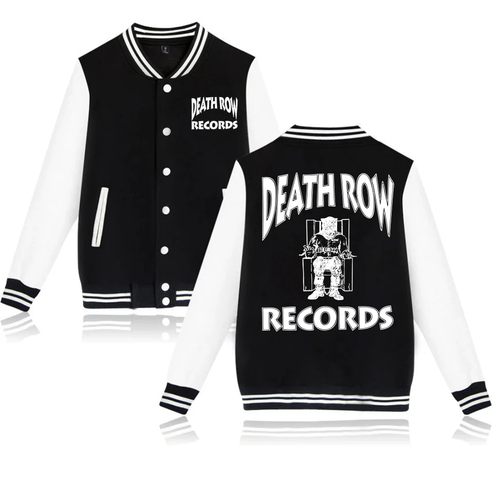 Death Row Records Baseball Uniform Jacket Button Sports Coat Women Men Team Baseball Jacket Hoodie for Fans Gift