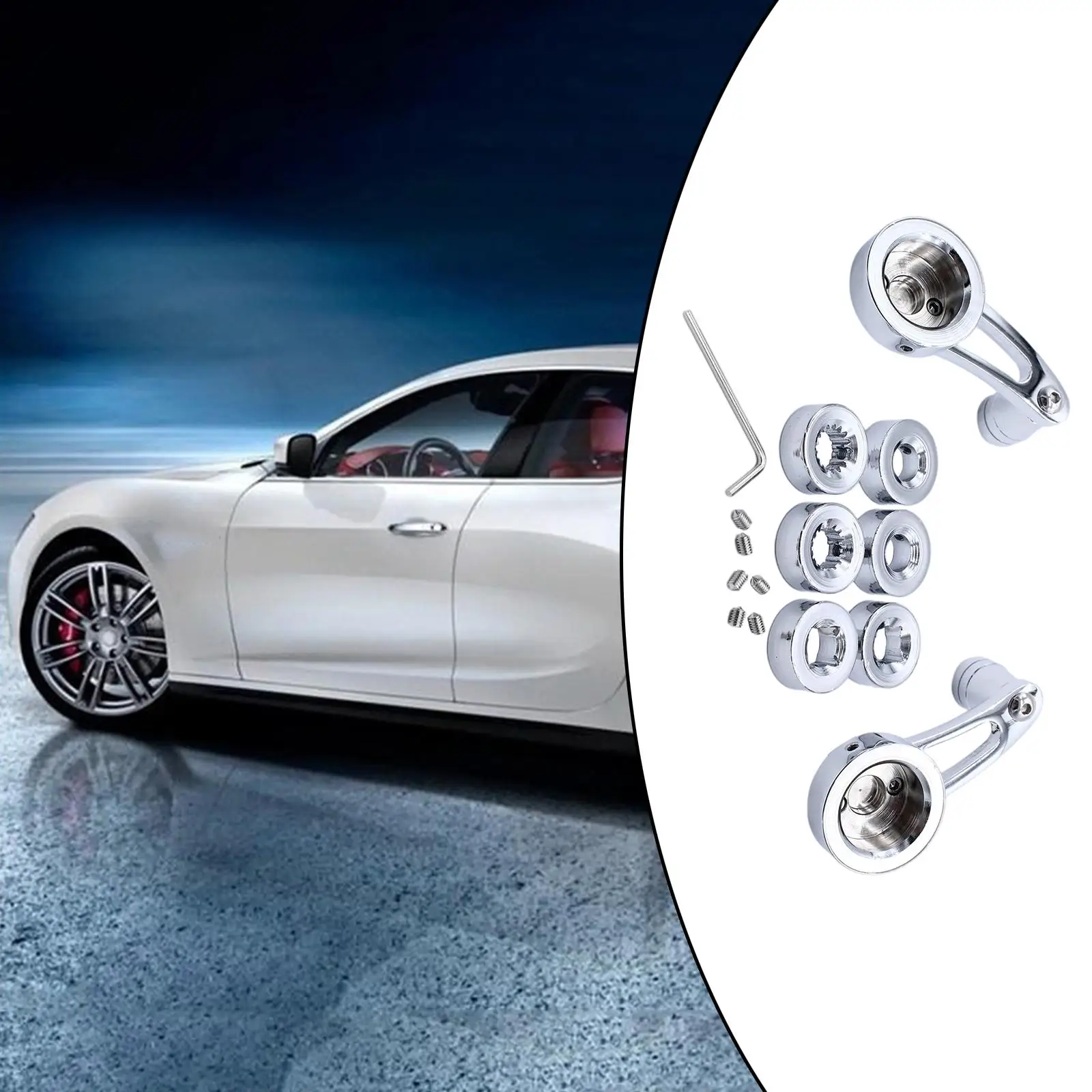 2Pcs 3in Window Crank Handle Winder for GM for Chevy Car Window Universal