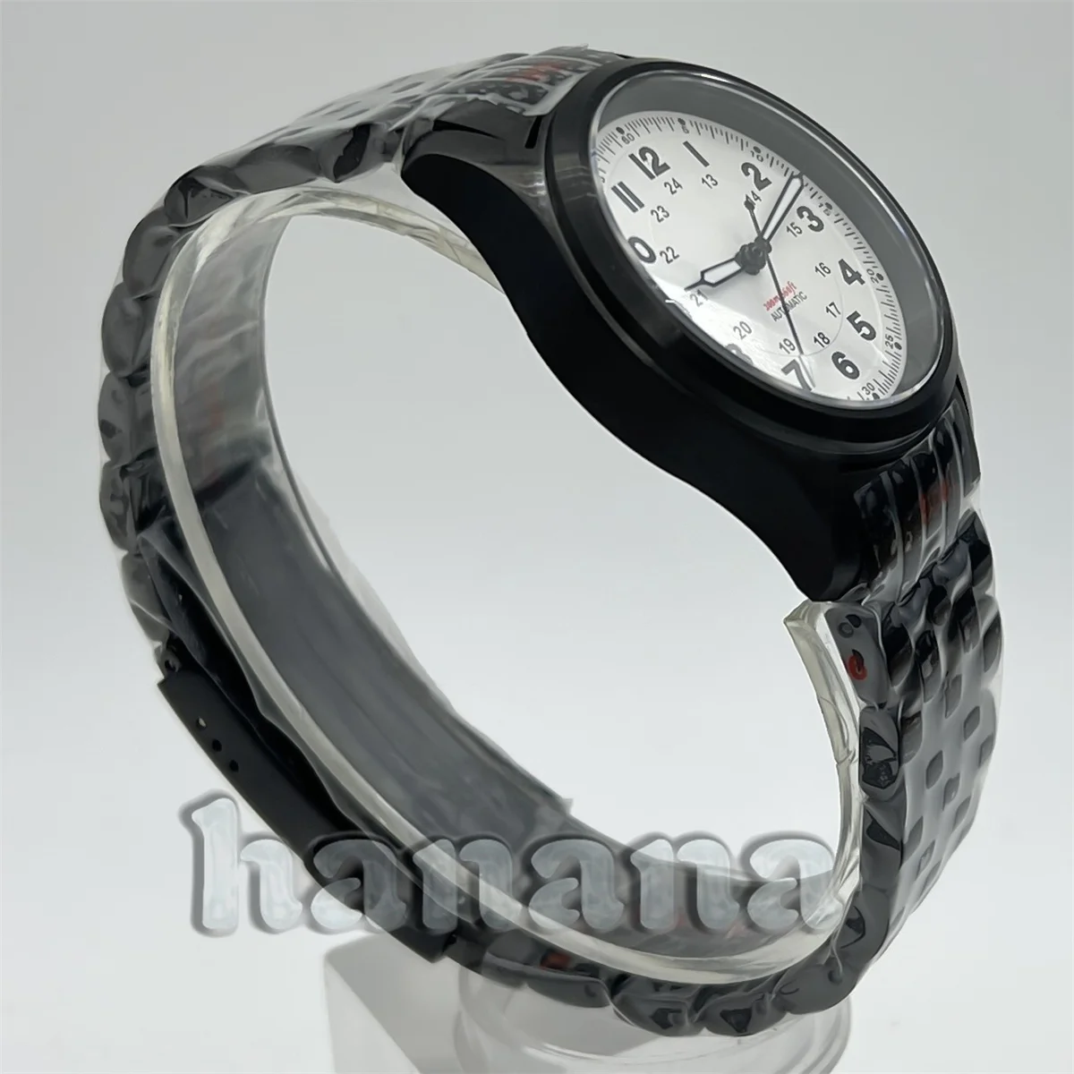 NH35 Механические пилотные мужские автоматические часы 36/39 мм с сапфировым стеклом, черно-белый циферблат, механизм PT5000, браслет из нержавеющей стали