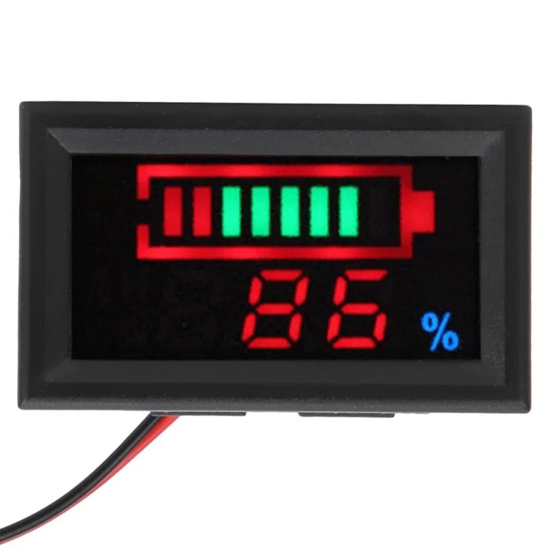 YB27VE Electric Car Digital LED Voltage And Electricity Dual Meters Tester Battery Power Display Voltage MeterLithium Battery