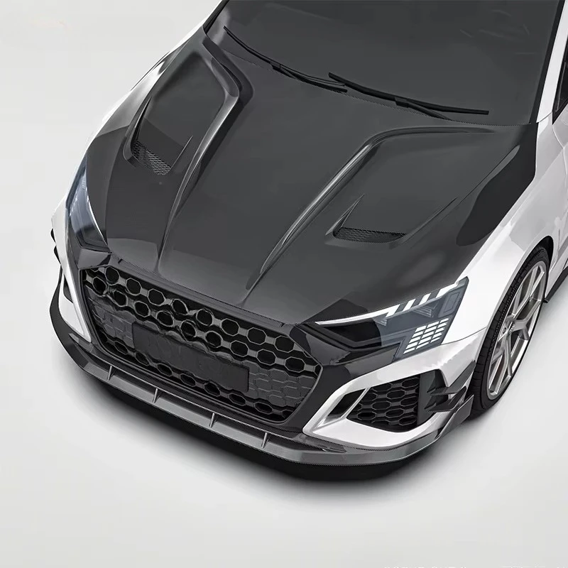 Paktechz Dry Carbon Fiber Engine Hood Bonnet for RS3 8Y Sportback Saloon Sedan 2021 - 2024