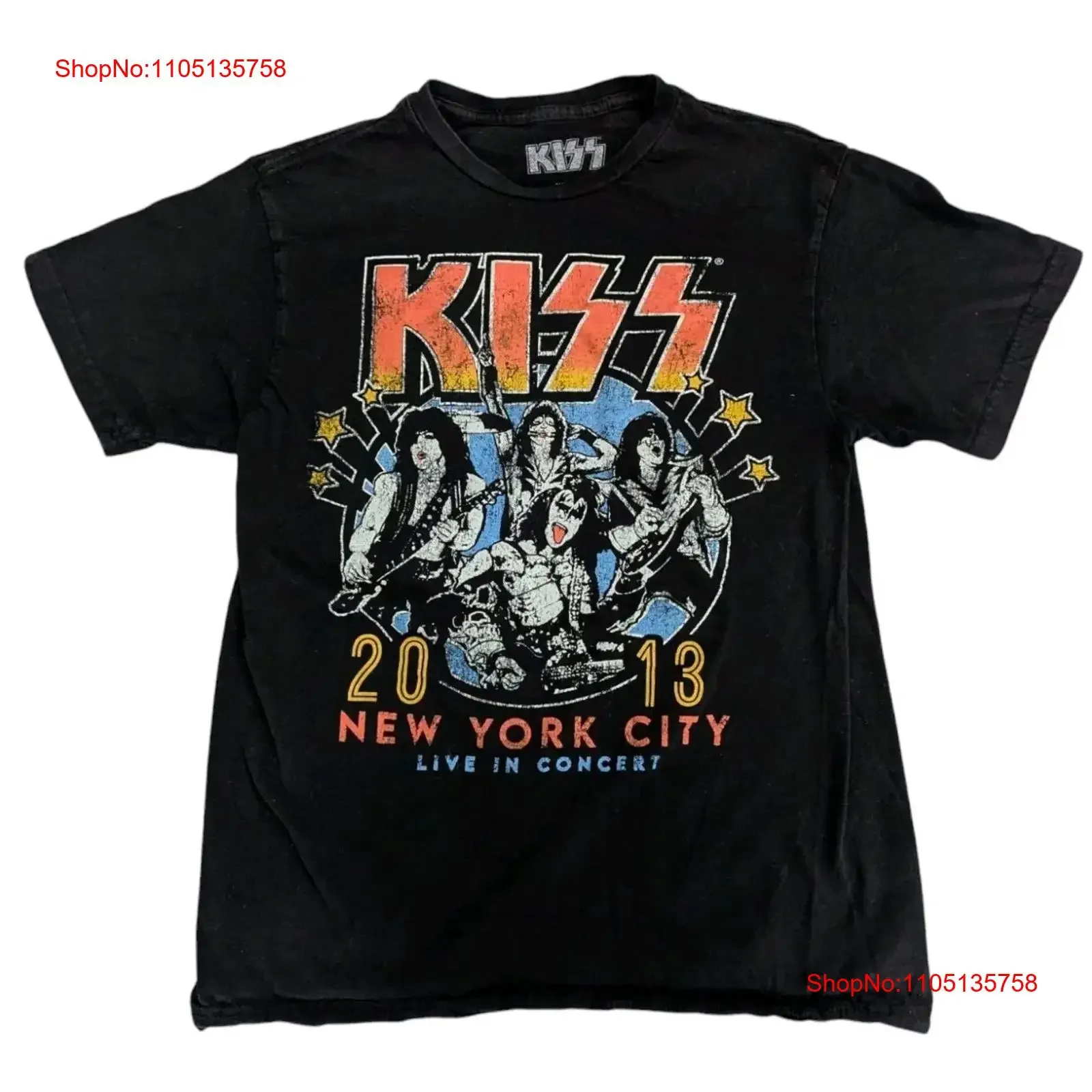

KISS NEW YORK CITY LIVE IN CONCERT 2013 T SHIRT OFFICIAL ITEM BLACK Medium vintage Washed fashion Stylish Breathable Versatile