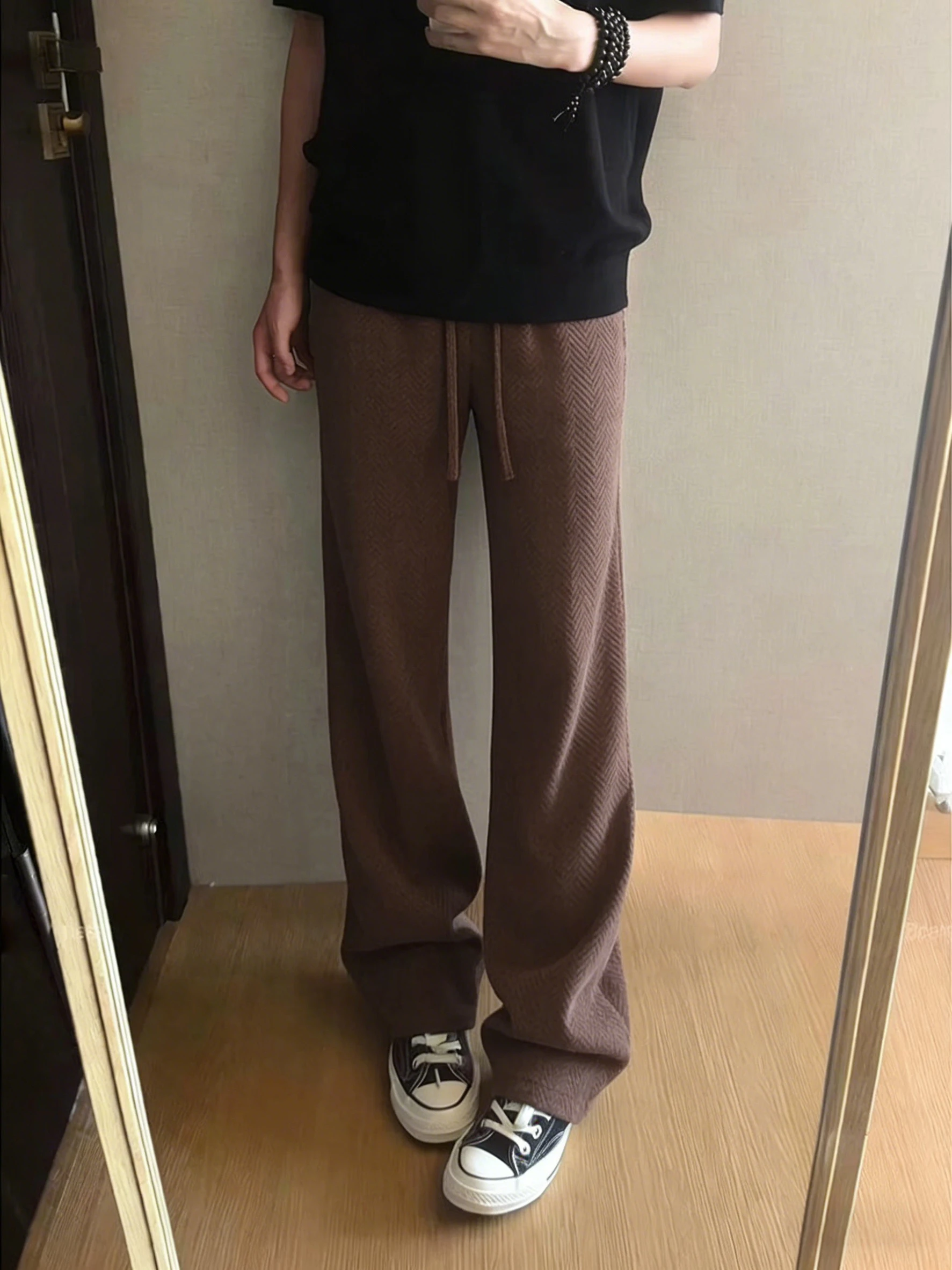 

Мужские брюки в американском стиле ретро на подкладке, зимние тяжелые повседневные брюки с прямыми штанинами и пшеничным узором