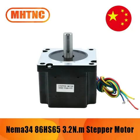 NEMA 34 4 Lead 2 Phase Hybrid Stepper Motor 86hs65 3.2Nm 4A Diameter 14mm Nema34 Stepping Engine 65mm for CNC Engraving Machine
