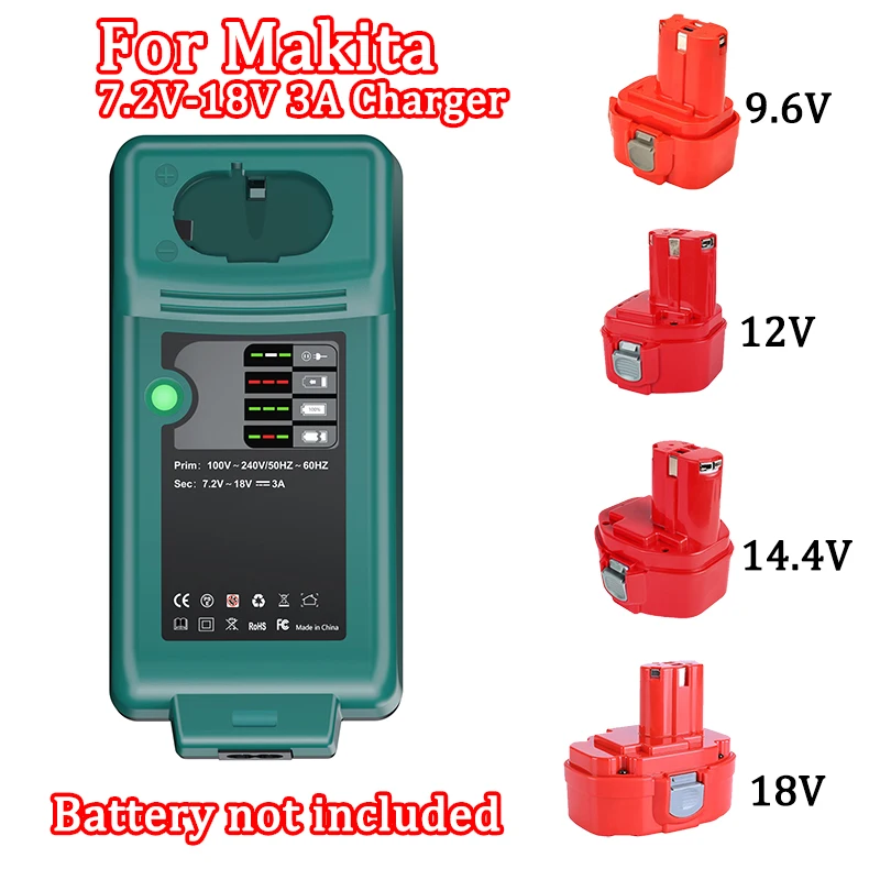 

Зарядное устройство для аккумуляторов Makita 7,2 в 9,6 в 12 В 14,4 в 18 в Ni-MH Ni-CD DC1804 DC1414T DC1414F 9100A 9001 DC1801