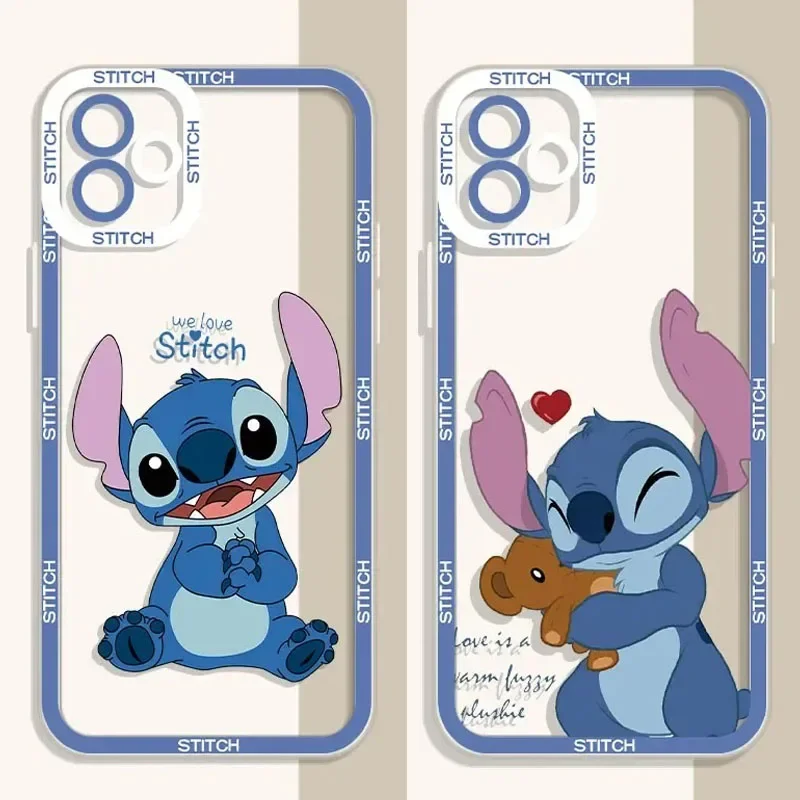 Disney Cartoon Stitch Phone Case For iPhone 15 14 Pro Max 13 12 Mini 11 Pro XR XS X 8 7 6 6S Plus SE 2020 Soft Silicone Funda