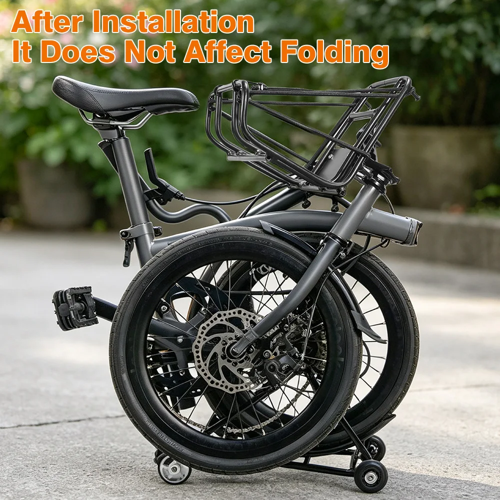 NEWBOLER Brompton Metall-Frontträger für Brompton Fahrradtasche, leichter Front-Gepäckträger, Fahrradzubehör – Detail 6
