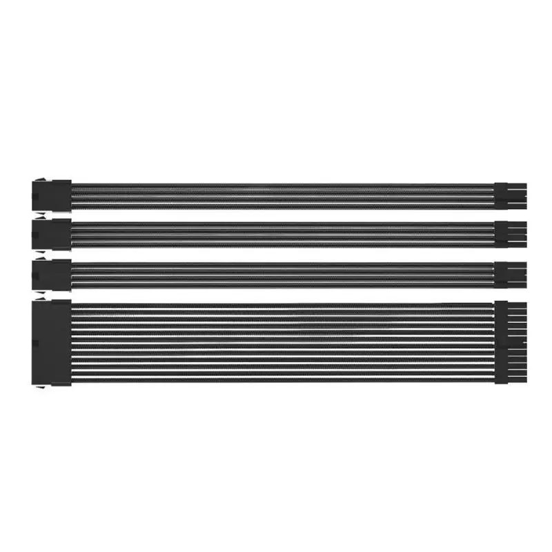 

652F Комплект удлинительных кабелей питания для ПК в мягкой оплетке, 18AWG, 1x24-контактный материнские платы, 1x8-контактный 30