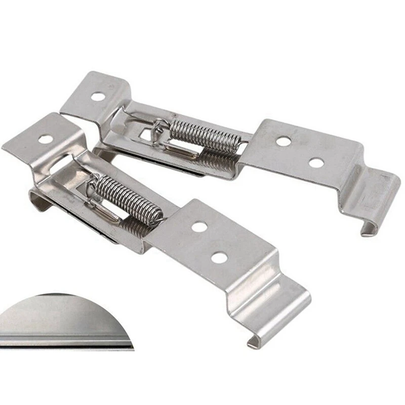 4-Piece Trailer License Plate Holder Clips - Stainless Steel, Spring Loaded, Perfect Trailers And Caravans