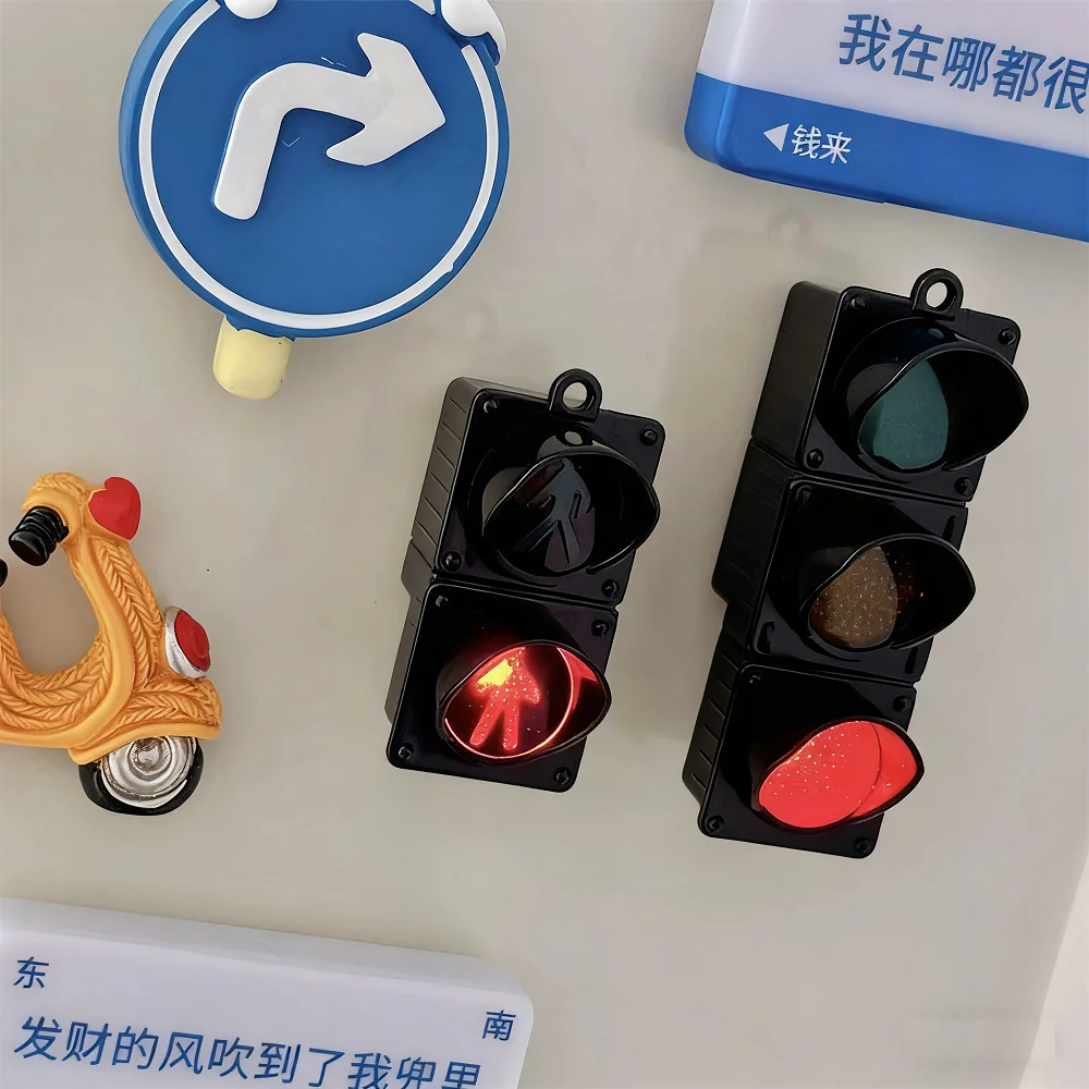 2025 New Traffic Light Magnetic Refrigerator Stickers Traffic Toy Pedestrian Light Creative Magnetic Miniature Decoration