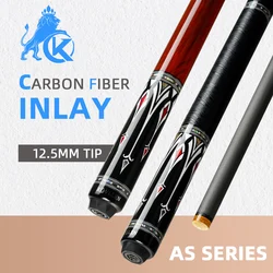 KONLLEN Carbon Fiber Pool Cue Stick PRO Taper Shaft Super Low Deflection Billiard Pool Cue Ebony Hand-Made Inlay Billiard Cues