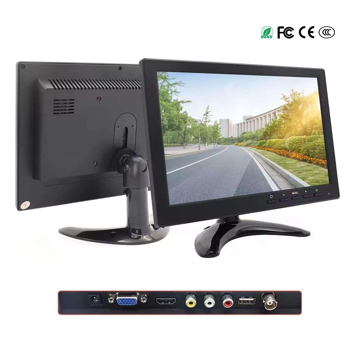 Factory 10.1 Inch IPS HD VGA Car Headrest Monitor Speaker with USB SD Functions Radio for MDVR