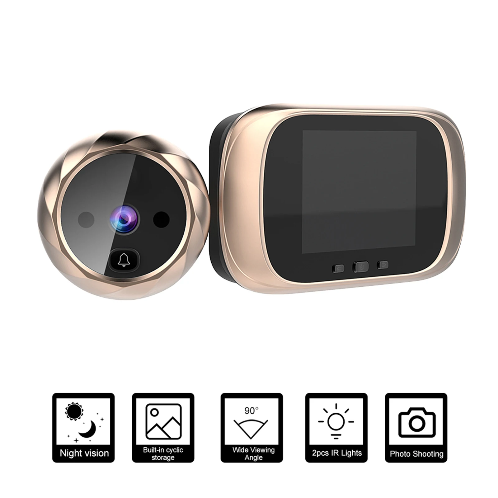 Digital Door Viewer Peephole Door Camera Doorbell 2.8-inch LCD Screen Night Vision Photo Shooting Digital Door Monitoring