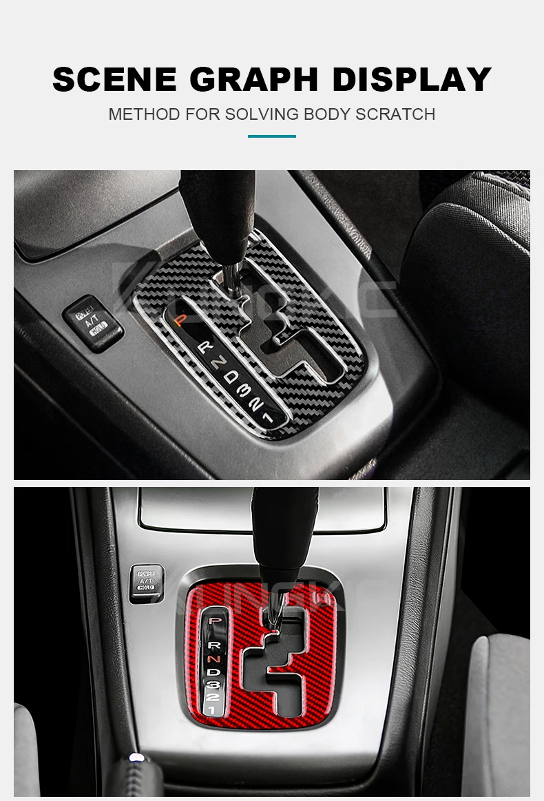 Echter, weicher Carbonfaser-Aufkleber für Subaru Impreza 2005 2006 2007, Schaltpanel-Auslass, Lüftungsgitter, CD-Rahmen, Innenraumzubehör – Detail 16