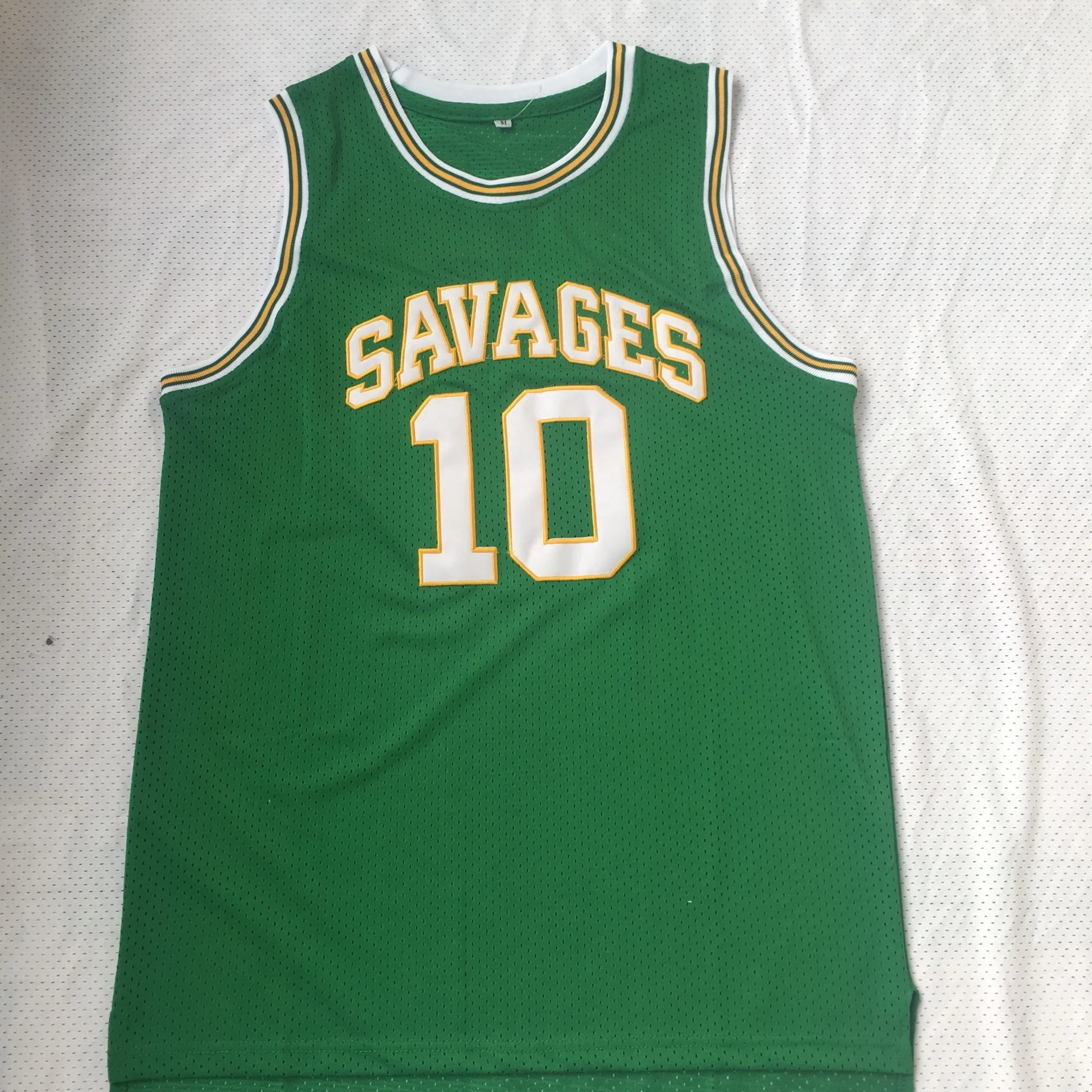 Colete de Basquete Retrô Bordado Verde e Azul Universitário Vintage Moderno com Número 10 Rodman - Artigo para Fãs de Esportes
