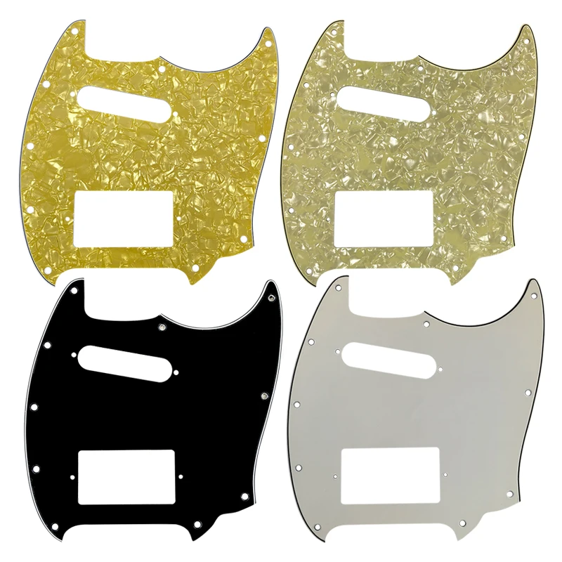 Fei Man - Mustang Guitar Pickguard With Singe Pick And Humbucker Scratch Plate, Fits FD US, 11 Scwer Holes