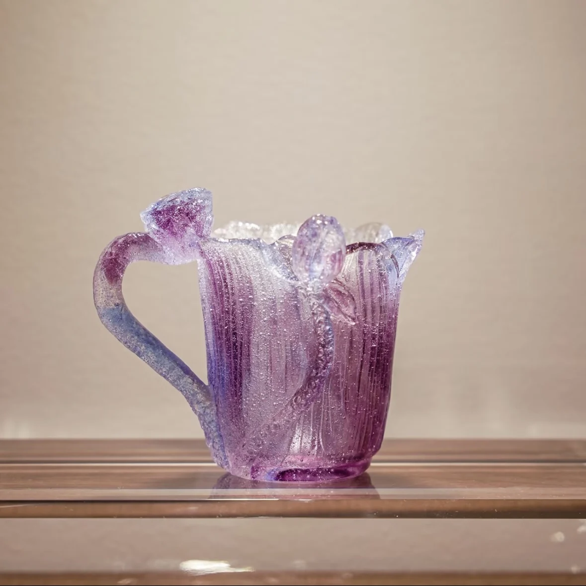 Pastel glazed Qinming tea cup Mushan purple handmade tea ceremony teacup