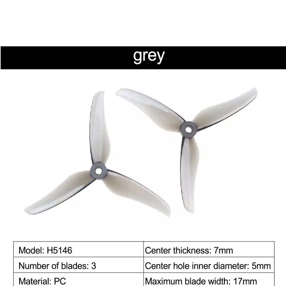 H5146 5,1 Zoll 3-Blatt-Propeller CW CCW Langlebige, stoßfeste Propeller für 5 Zoll FPV Freestyle Racing Drohne Quadcopter – Detail 6