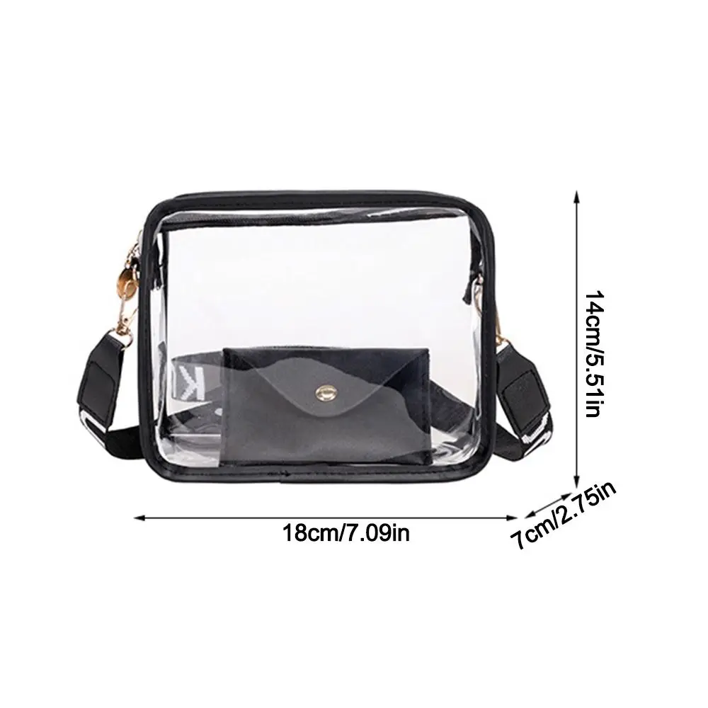 Transparent Crossbody Bag for Women Candy Color Letter Fashion Shoulder Bag PVC Transparent Jelly Bag Small Square Bag