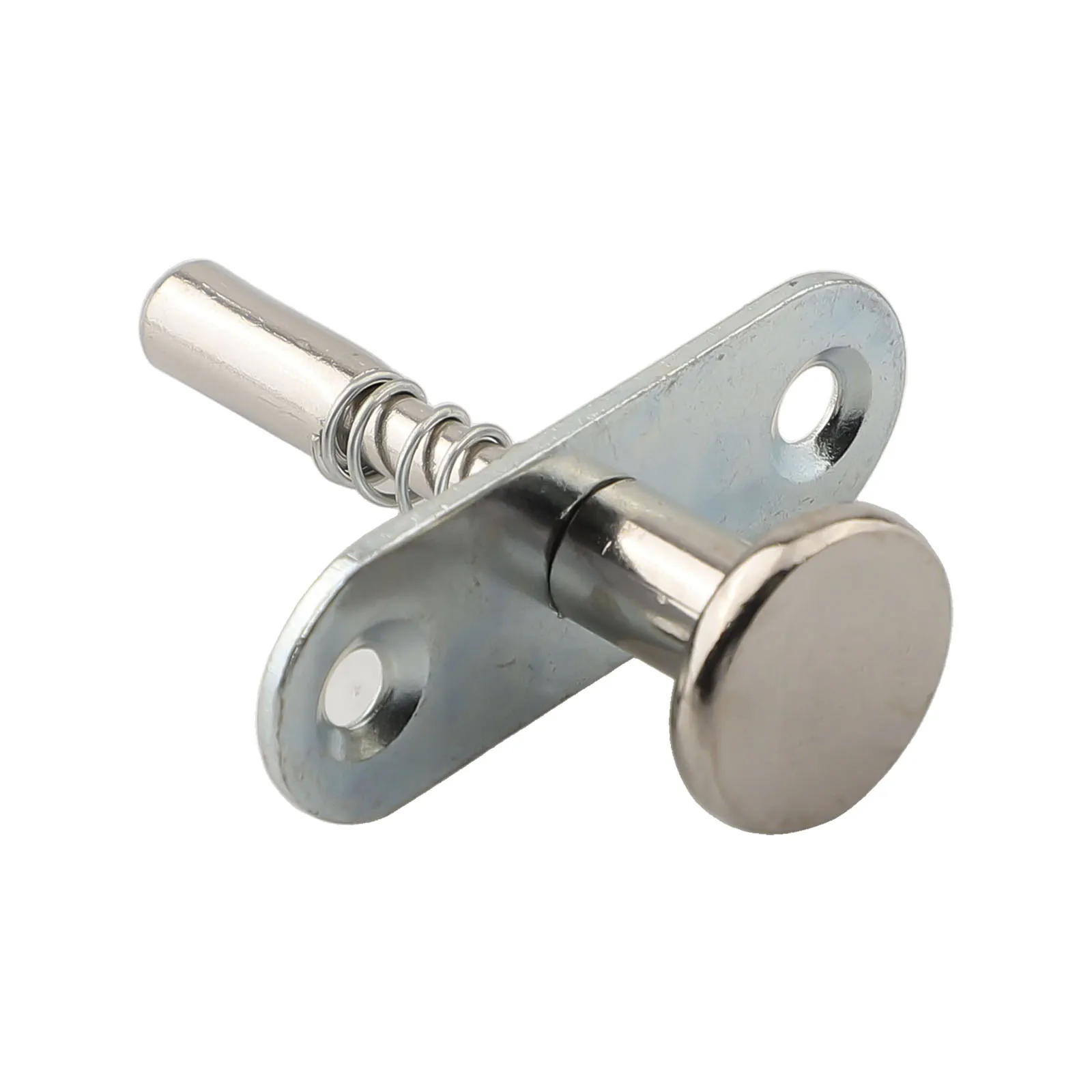 1pc Spring Latch With 2pcs Screws 6.5x45mm/0.26x1.77inch Steel Spring-Loaded Bolt Plunger Latch Plunger Latches Accessories