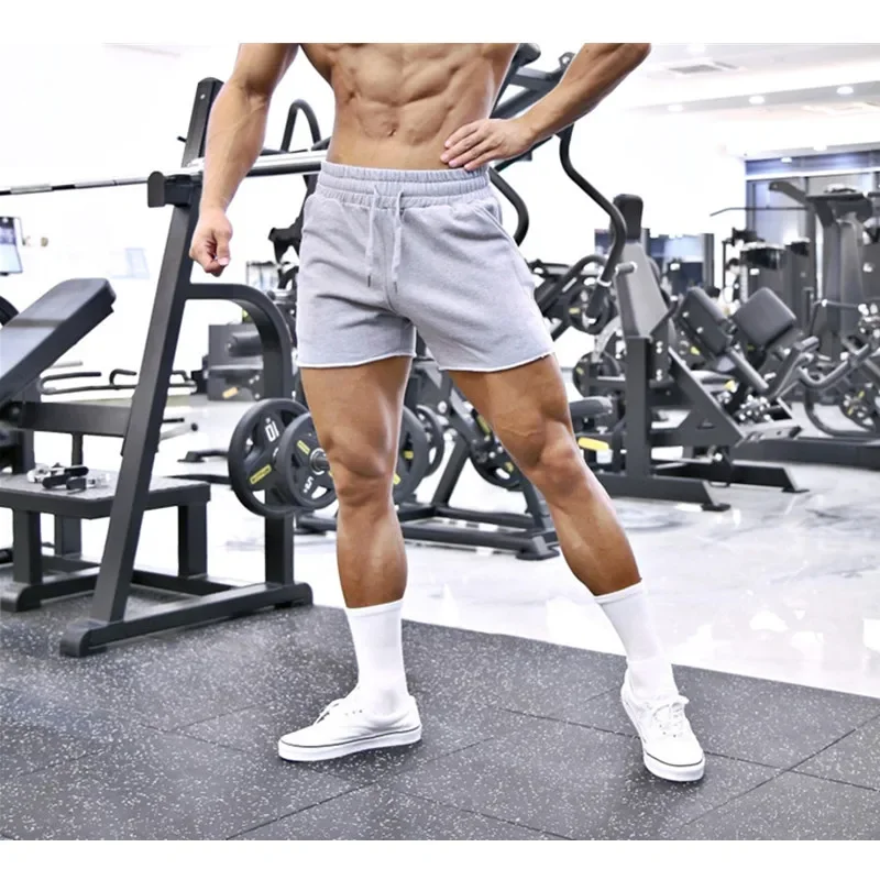 Men's Elastic Squat Machine Training Three-point Cotton Muscle Fitness Shorts