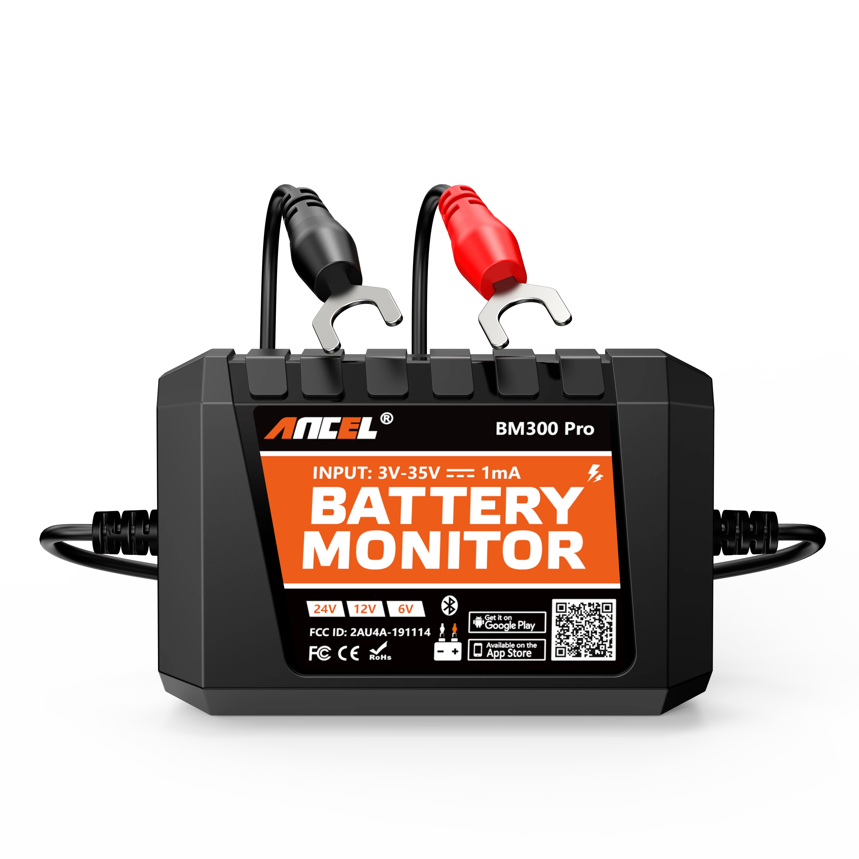 Multi-languages BM300 Pro BT BLE 5.3 Battery Monitor for 6V/12V/24V Lead-Acid & Lithium Batteries with Real-Time APP Monitoring