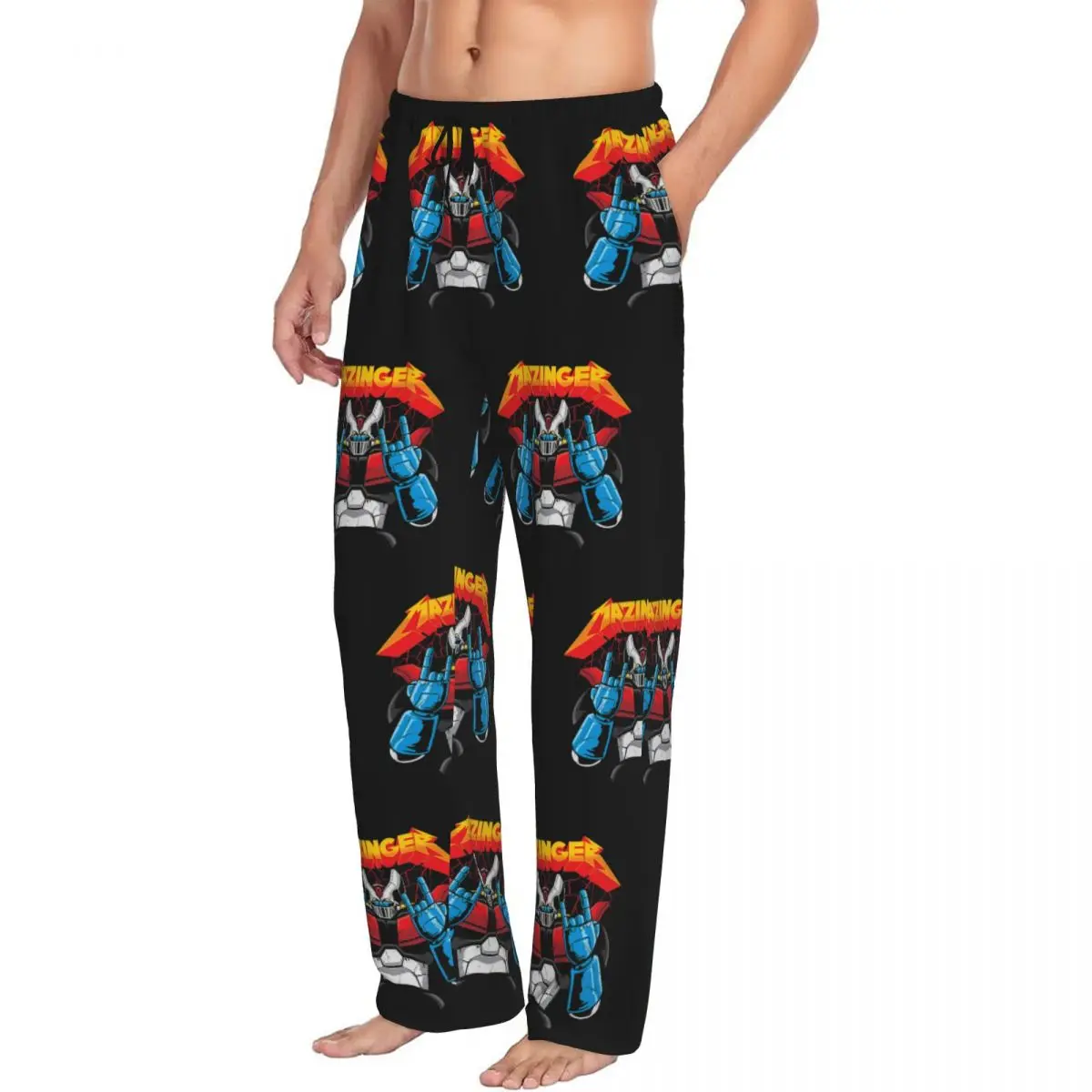 Custom G-Grendizers Mazingers Z Pajama Pants Men's UFO Robot Anime Sleepwear Lounge Sleep Bottoms Stretch with Pockets