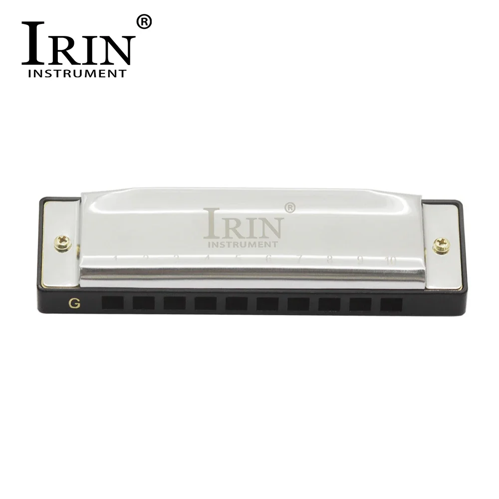 IRIN 10 Holes G Key 20 Tone Harmonica Colorful Blues Harmonica Woodwind Instrument Suitable for Beginners Teaching Playing Gift